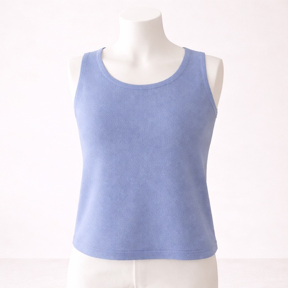 St John Santana Knit Tank Top Blue Sleeveless Shell Size S